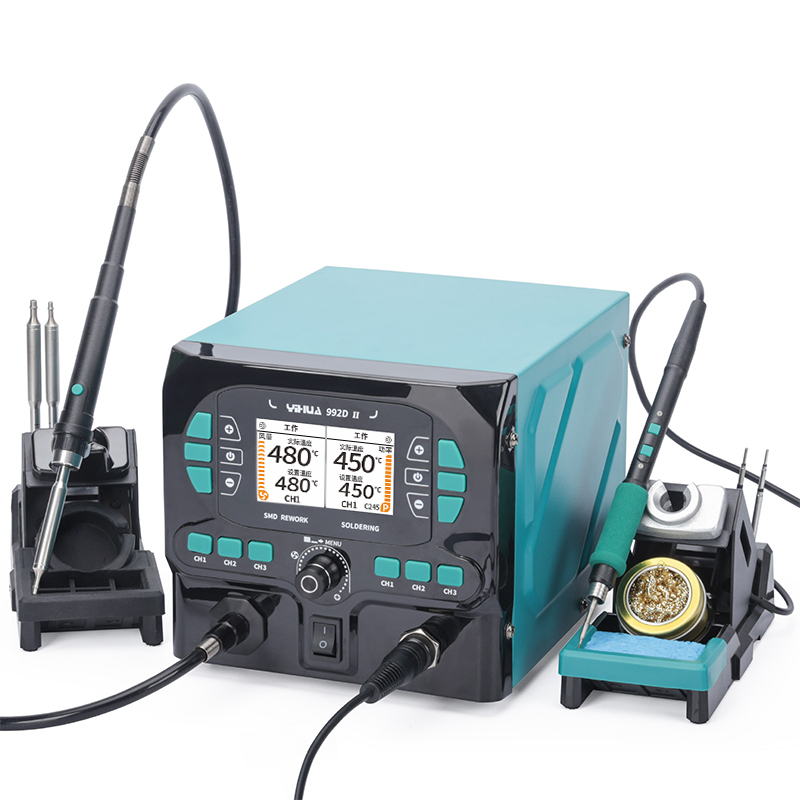 C210 Precision Soldering Station - YIHUA 992D-II 2-in-1 LCD-display micro-hete-lucht-penseel precisie