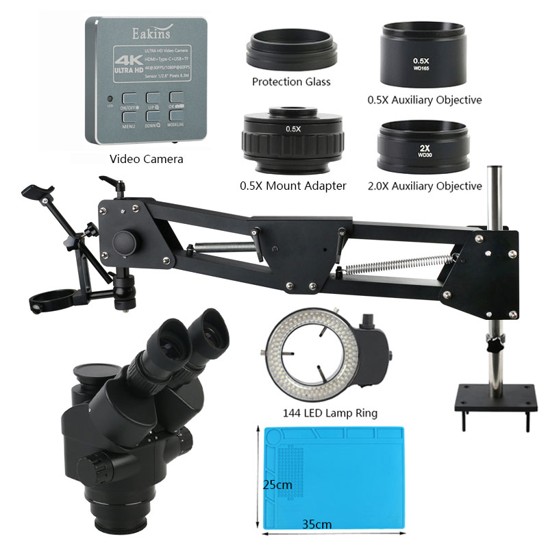 Simul-Focal Industrial Microscope 4K Hdmi - 3.5x-90x Zoom Simul Focale Industriële Trinoculaire