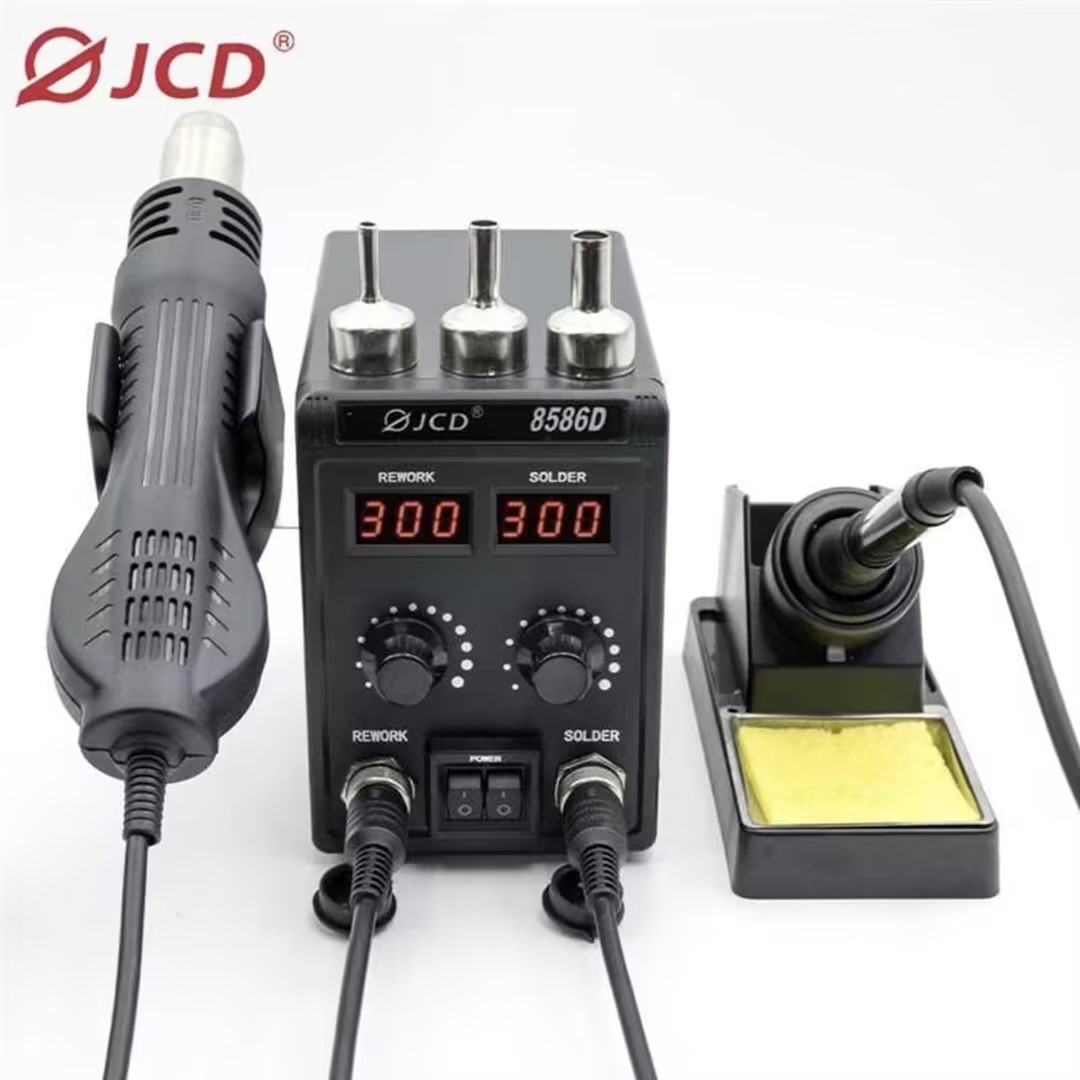 2 In 1 Soldering Rework Station 750W - JCD 8586D 2-in-1 Soldeerstation Heteluchtpistool LCD