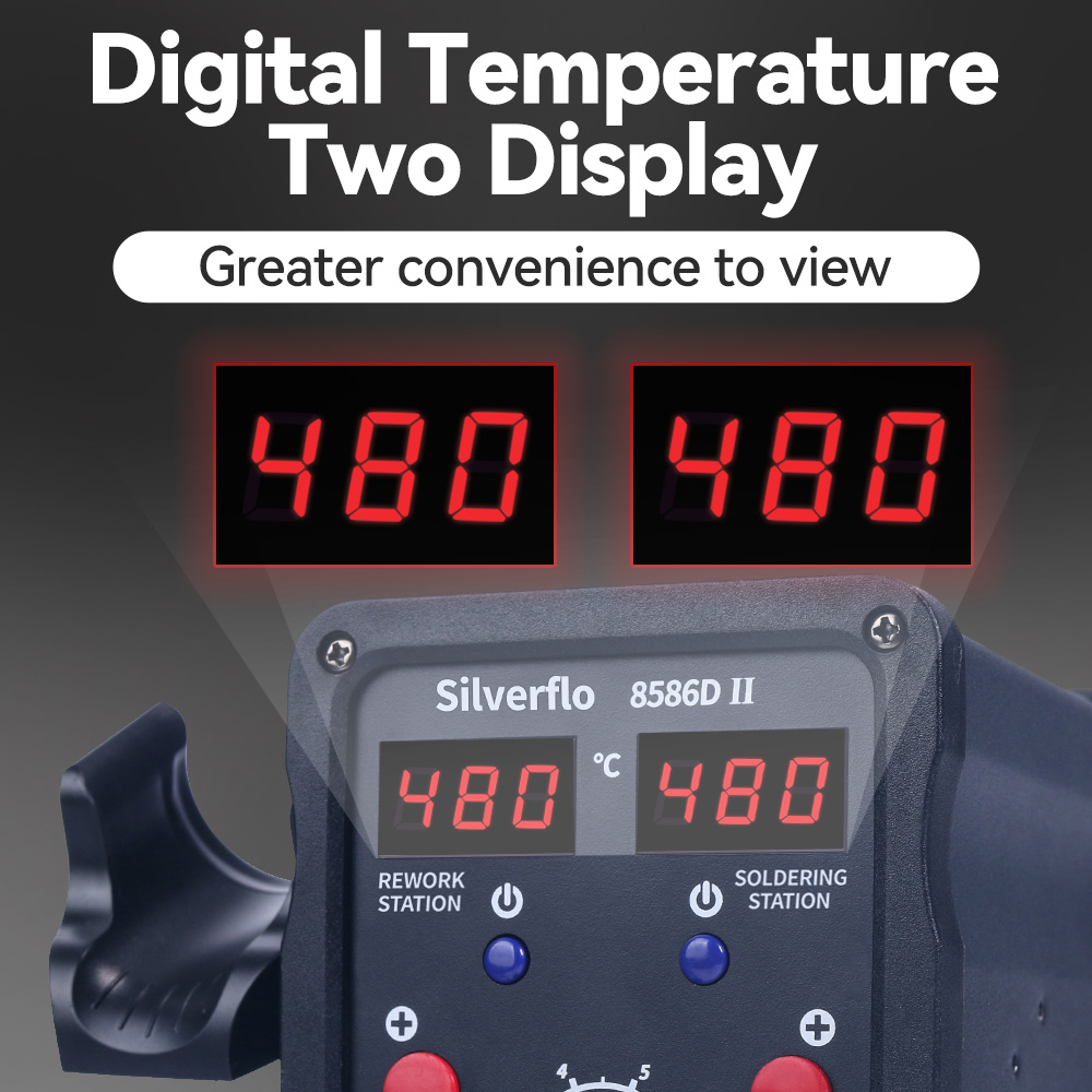 Silverflo 8586D soldeerstation - T12 Soldering Station Oled recensie en prijs