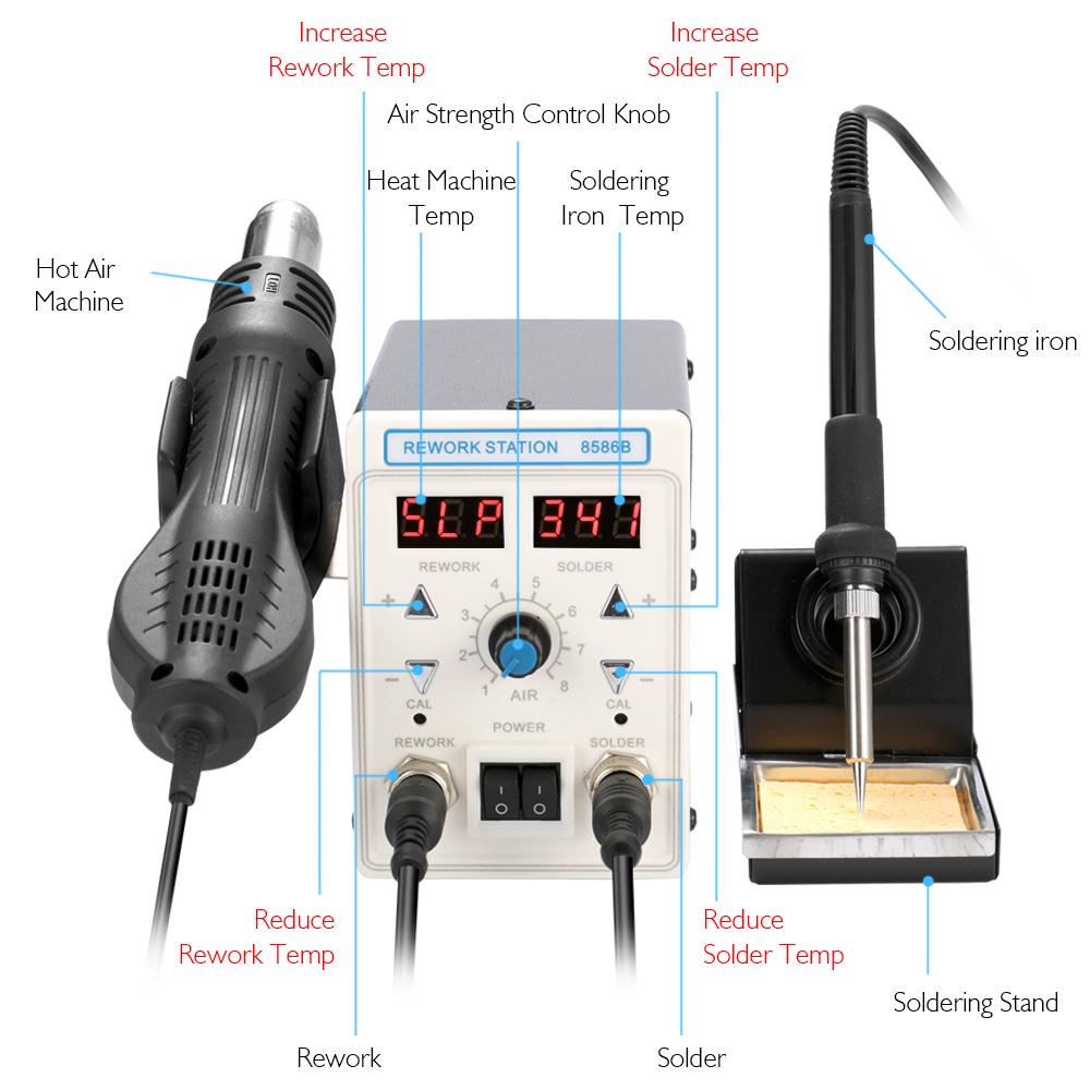 APD-8586B 750W Digitale ESD 2- - 2 In 1 Soldering Rework Station 750W recensie en prijs