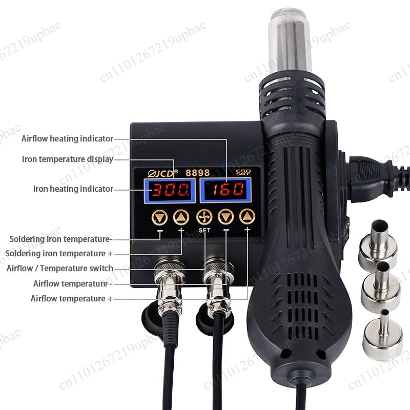 8898 2-in-1 750W LCD Digitaal  - 2 In 1 Soldering Rework Station 750W recensie en prijs